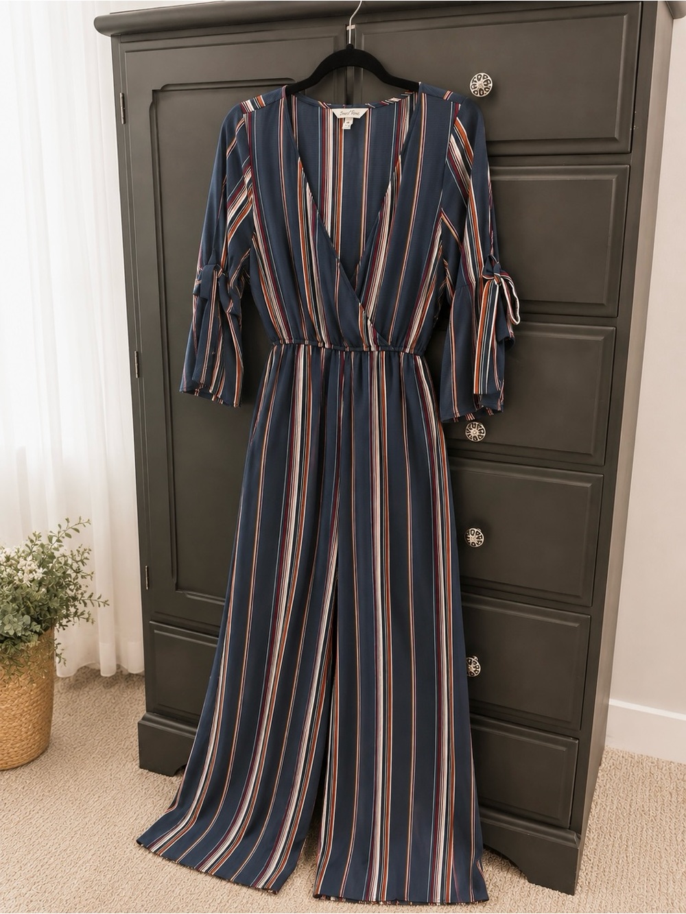 Striped Navy Jumpsuit